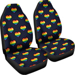 Rainbow Pixel 8-Bit LGBT Pride Heart Universal Fit Car Seat Covers