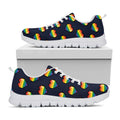 Rainbow Pixel 8-Bit LGBT Pride Heart White Running Shoes