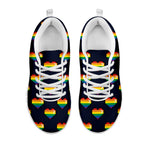 Rainbow Pixel 8-Bit LGBT Pride Heart White Sneakers