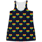 Rainbow Pixel 8-Bit LGBT Pride Heart Women's Racerback Tank Top