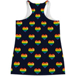 Rainbow Pixel 8-Bit LGBT Pride Heart Women's Racerback Tank Top