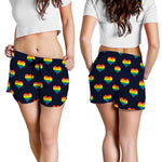 Rainbow Pixel 8-Bit LGBT Pride Heart Women's Shorts