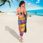 Rainbow Plaid Pattern Print Beach Sarong Wrap