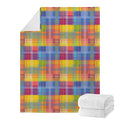 Rainbow Plaid Pattern Print Blanket