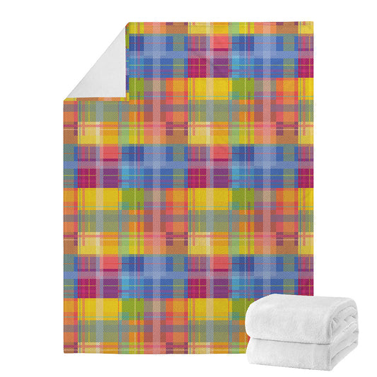Rainbow Plaid Pattern Print Blanket