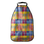 Rainbow Plaid Pattern Print Car Seat Organizers