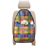 Rainbow Plaid Pattern Print Car Seat Organizers