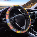 Rainbow Plaid Pattern Print Car Steering Wheel Cover