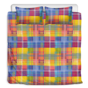 Rainbow Plaid Pattern Print Duvet Cover Bedding Set