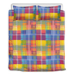 Rainbow Plaid Pattern Print Duvet Cover Bedding Set