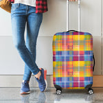 Rainbow Plaid Pattern Print Luggage Cover