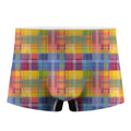 Rainbow Plaid Pattern Print Men's Boxer Briefs