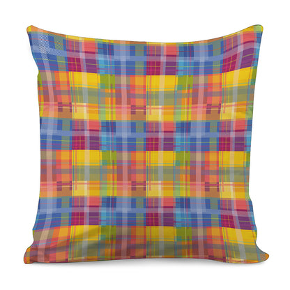 Rainbow Plaid Pattern Print Pillow Cover