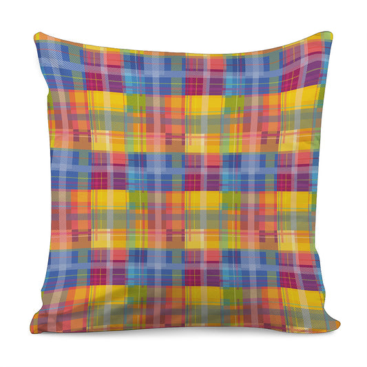 Rainbow Plaid Pattern Print Pillow Cover