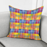 Rainbow Plaid Pattern Print Pillow Cover