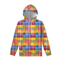 Rainbow Plaid Pattern Print Pullover Hoodie