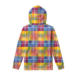 Rainbow Plaid Pattern Print Pullover Hoodie