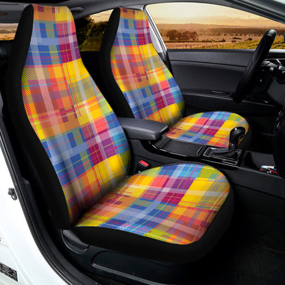 Rainbow Plaid Pattern Print Universal Fit Car Seat Covers