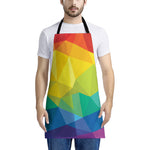 Rainbow Polygonal Geometric Print Apron