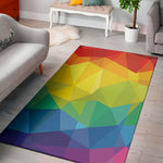 Rainbow Polygonal Geometric Print Area Rug