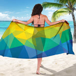 Rainbow Polygonal Geometric Print Beach Sarong Wrap