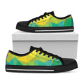 Rainbow Polygonal Geometric Print Black Low Top Sneakers