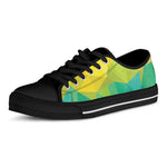 Rainbow Polygonal Geometric Print Black Low Top Shoes