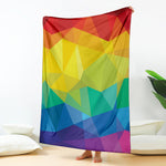 Rainbow Polygonal Geometric Print Blanket