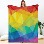 Rainbow Polygonal Geometric Print Blanket