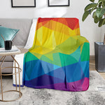 Rainbow Polygonal Geometric Print Blanket