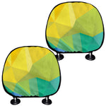 Rainbow Polygonal Geometric Print Car Headrest Covers