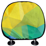 Rainbow Polygonal Geometric Print Car Headrest Covers