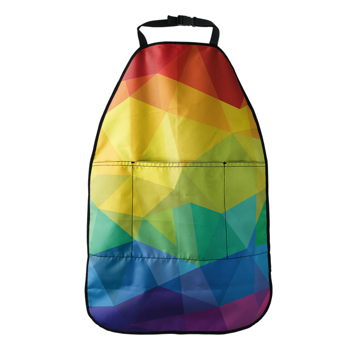 Rainbow Polygonal Geometric Print Car Seat Organizers