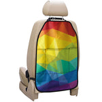 Rainbow Polygonal Geometric Print Car Seat Organizers