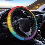 Rainbow Polygonal Geometric Print Car Steering Wheel Cover
