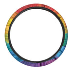 Rainbow Polygonal Geometric Print Car Steering Wheel Cover