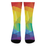 Rainbow Polygonal Geometric Print Crew Socks