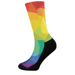 Rainbow Polygonal Geometric Print Crew Socks