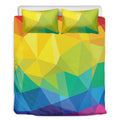 Rainbow Polygonal Geometric Print Duvet Cover Bedding Set
