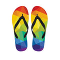 Rainbow Polygonal Geometric Print Flip Flops