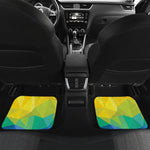 Rainbow Polygonal Geometric Print Front and Back Car Floor Mats