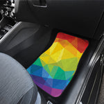 Rainbow Polygonal Geometric Print Front and Back Car Floor Mats