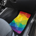 Rainbow Polygonal Geometric Print Front Car Floor Mats