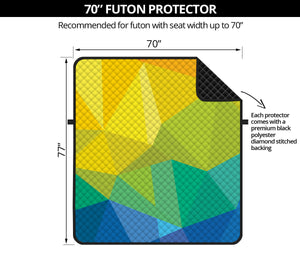 Rainbow Polygonal Geometric Print Futon Protector