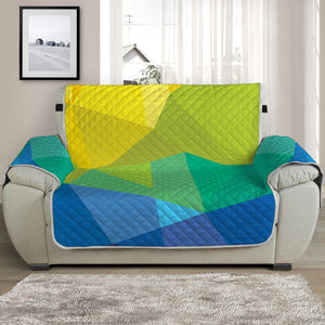 Rainbow Polygonal Geometric Print Half Sofa Protector