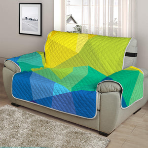 Rainbow Polygonal Geometric Print Half Sofa Protector