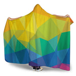 Rainbow Polygonal Geometric Print Hooded Blanket