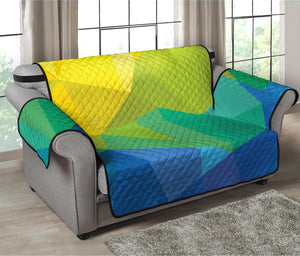 Rainbow Polygonal Geometric Print Loveseat Protector