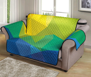 Rainbow Polygonal Geometric Print Loveseat Protector