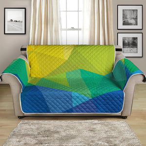 Rainbow Polygonal Geometric Print Loveseat Protector